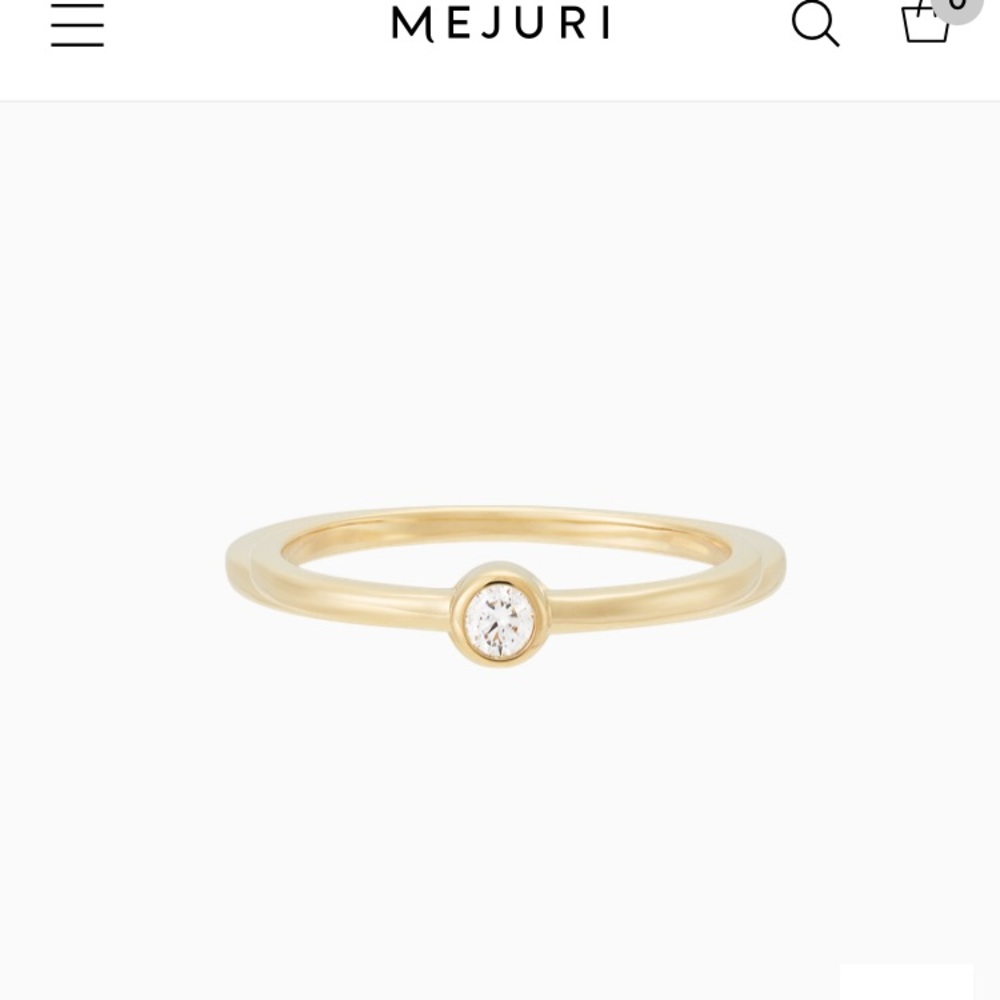 Mejuri Diamond Solo Ring EUC 14k solid gold size 6